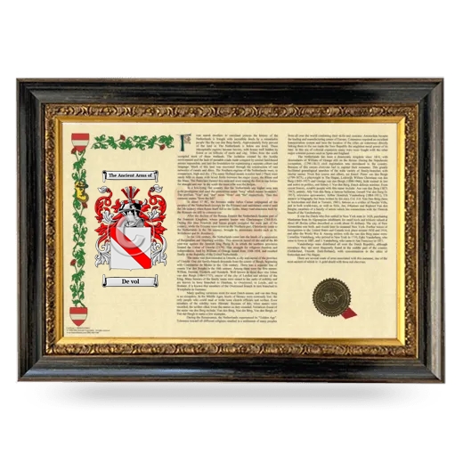 De vol Armorial Landscape Framed - Heirloom